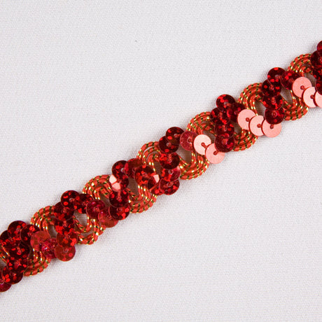 1/2" Fire Engine Red Fancy Sequin Trim