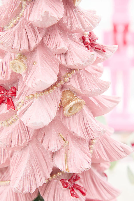 15.5" Pink Resin Tree with Packages