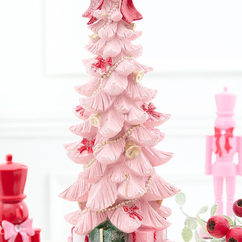 15.5" Pink Resin Tree with Packages