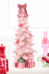 15.5" Pink Resin Tree with Packages