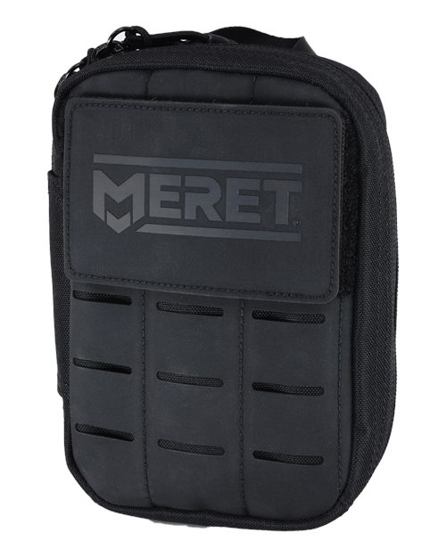 MERET small black personal response emergency pack designed for convenient storage of essential gear