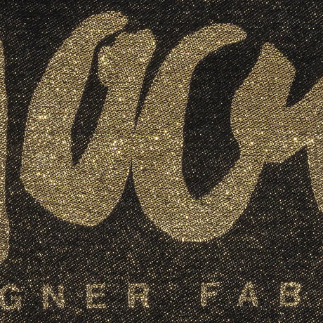 Mood Designer Fabrics Metallic Black and Gold Oversized Square Patch - 18.875"
