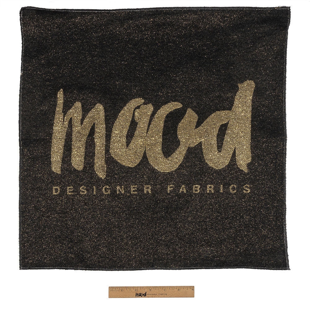 Mood Designer Fabrics Metallic Black and Gold Oversized Square Patch - 18.875"