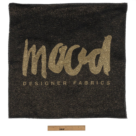 Mood Designer Fabrics Metallic Black and Gold Oversized Square Patch - 18.875"