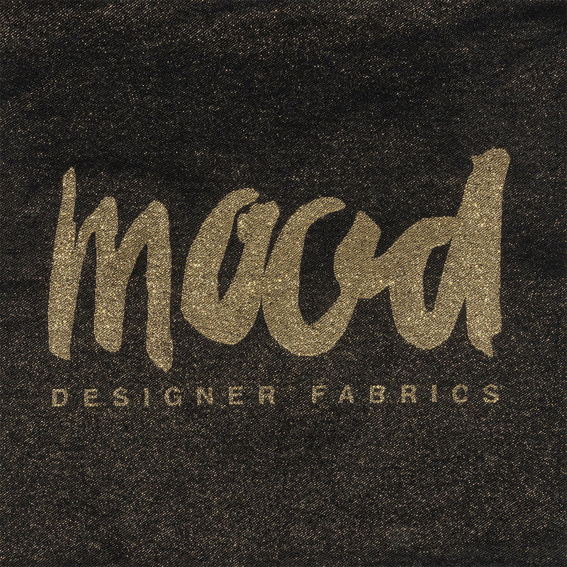 Mood Designer Fabrics Metallic Black and Gold Oversized Square Patch - 18.875"