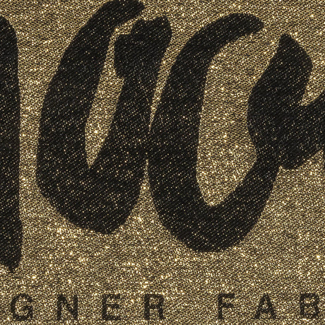 Mood Designer Fabrics Metallic Gold and Black Oversized Square Patch - 18.875"