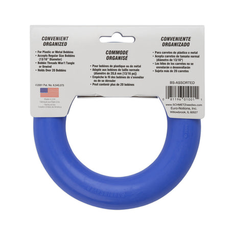 Grabbit Bobbin Saver - Bobbin Storage Ring for Regular Size Bobbins, 3/16" Diameter - Assorted Colors