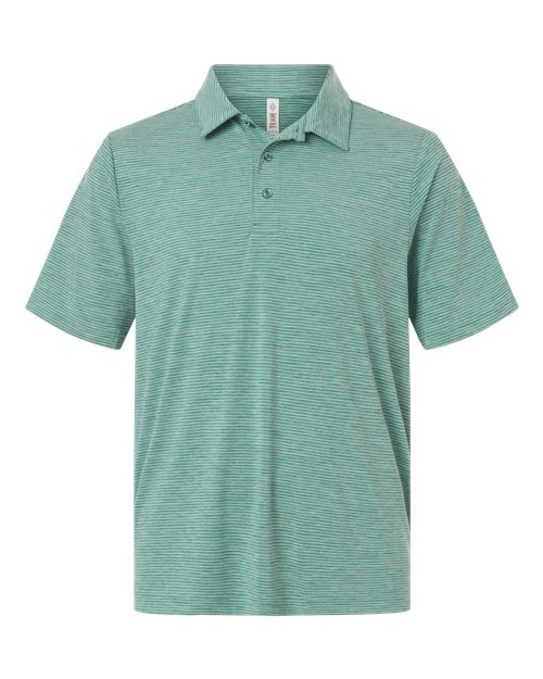 Men's Relay Heathered Stripe Performance Polo