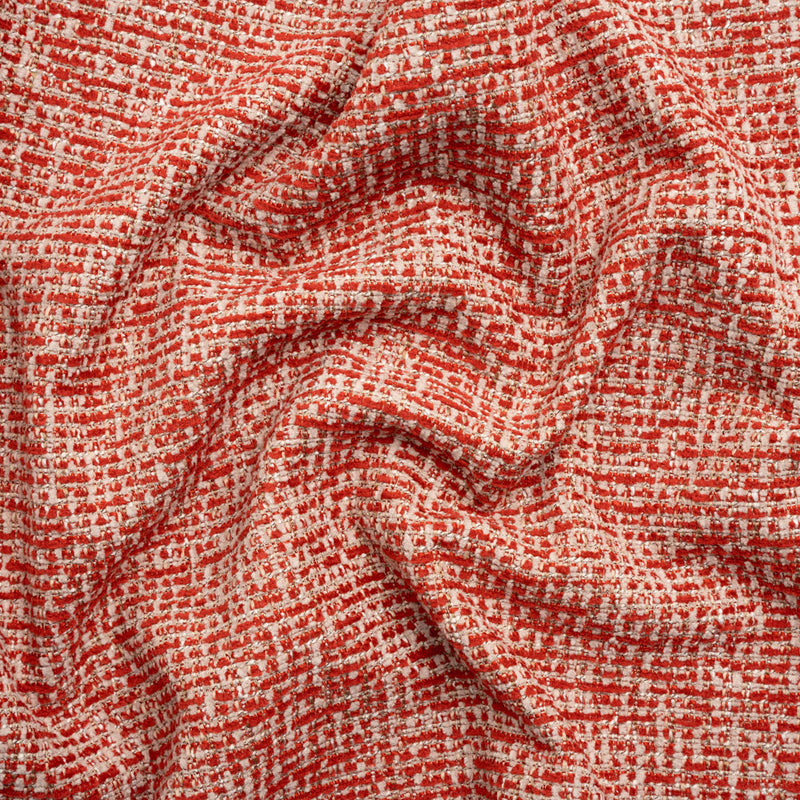 Crypton Ruby and Beige Tweed Polyester Upholstery Chenille