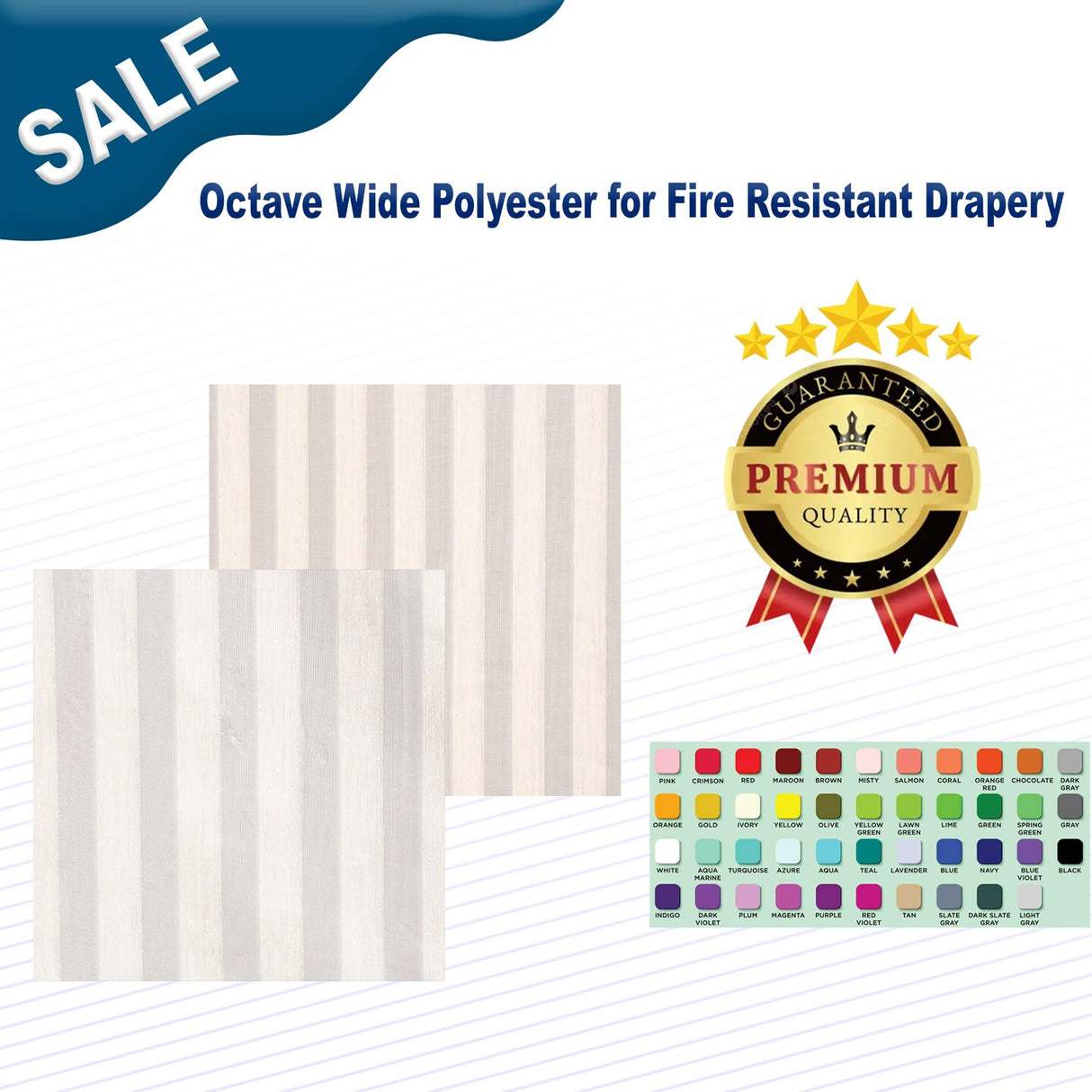 1 Yard Octave Wide Polyester for Fire Resistant Drapery