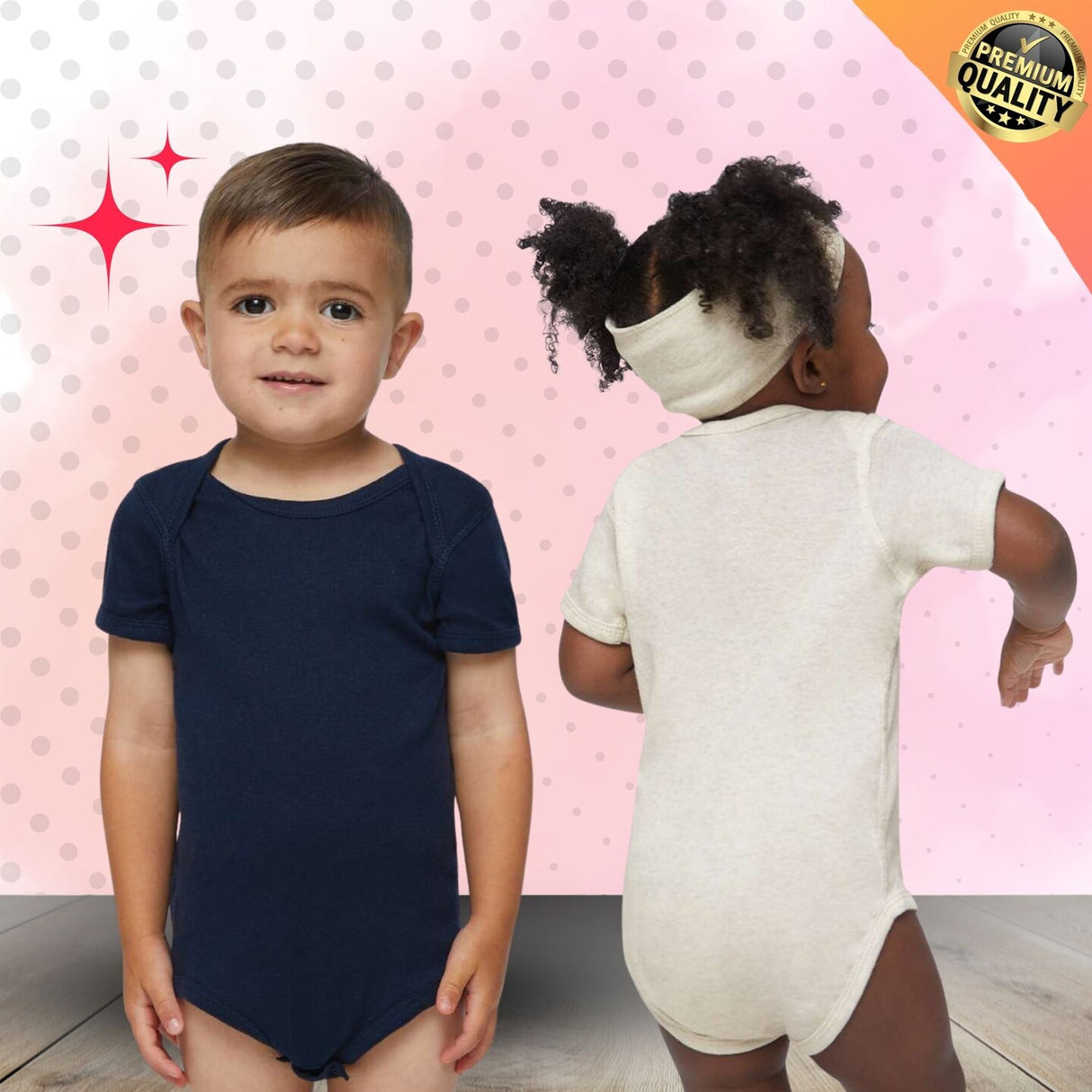 RADYAN® Infant Baby Rib Bodysuit Soft Cotton One Piece for Comfort and Durability