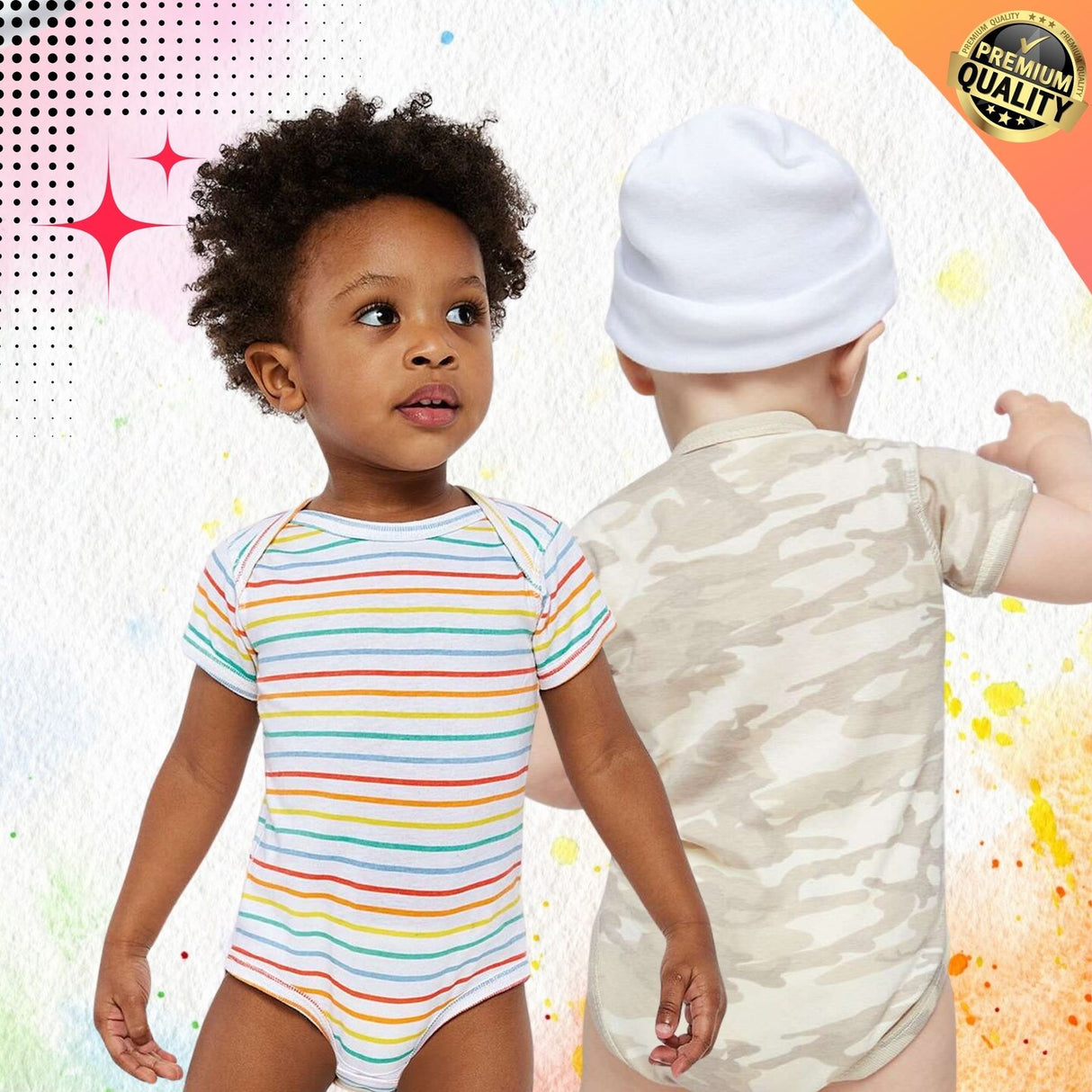 RADYAN® Infant Fine Jersey Bodysuit Soft Cotton Baby One-Piece with Snap Closure