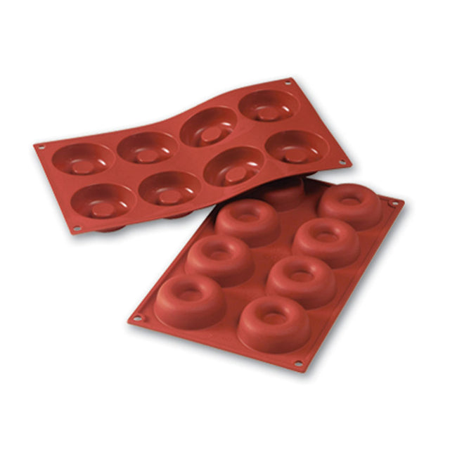 Silikomart Silicone Bakeware Savarin Mold 1.7 Oz, 2.56" Dia .83" H, 8 Cavities
