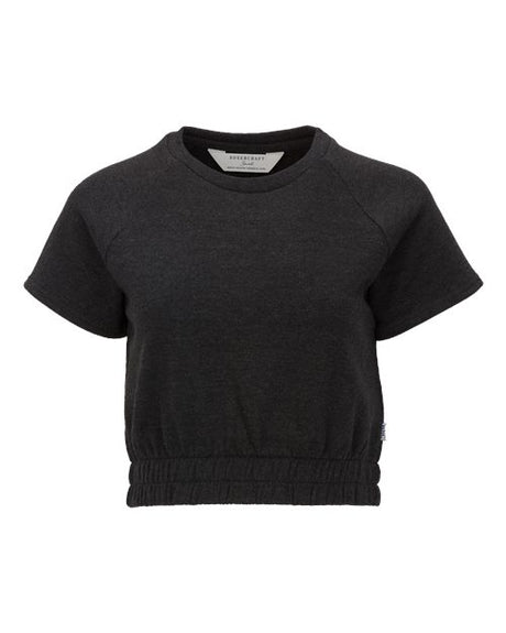 Women's French Terry Short Sleeve Cropped Crewneck Sweatshirt