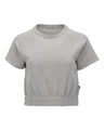 Women's French Terry Short Sleeve Cropped Crewneck Sweatshirt