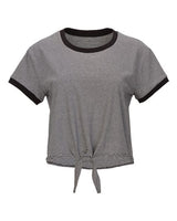 Women's Striped Tie-Front Cropped T-Shirt