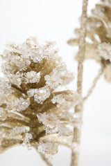 29" Iced Champagne Glitter Pinecone Stem