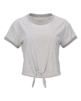 Women's Striped Tie-Front Cropped T-Shirt