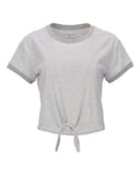 Women's Striped Tie-Front Cropped T-Shirt