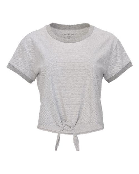Women's Striped Tie-Front Cropped T-Shirt