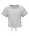 Women's Striped Tie-Front Cropped T-Shirt