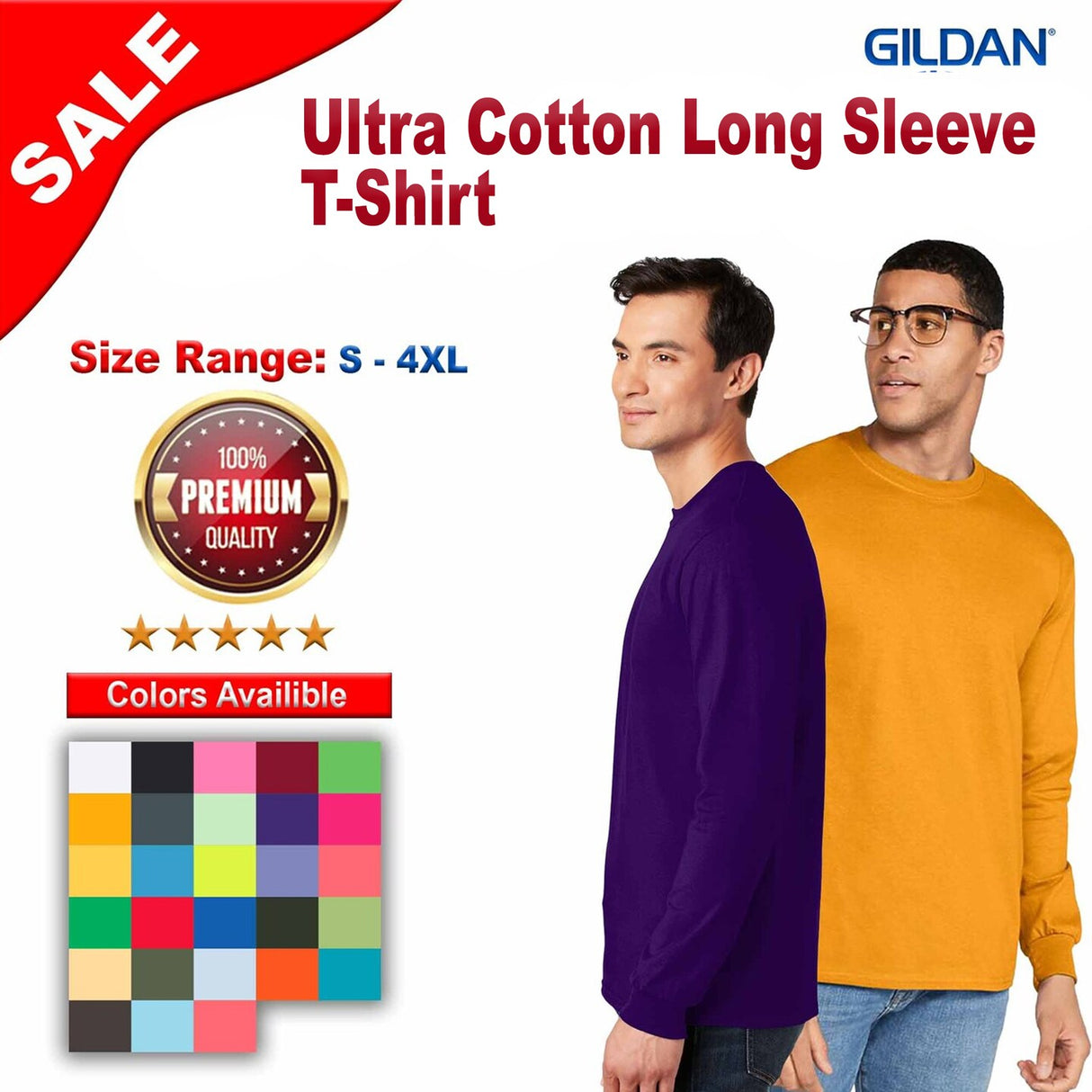 Gildan® Ultra Cotton Long Sleeve Crewneck T-Shirt