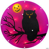 13.75" Lighted Owl Halloween Window Silhouette