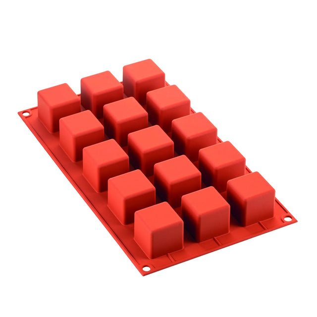 Silikomart Silicone Bakeware Square Cube Mold 1.4 Oz, 35mm x 35mm x 35mm H.; 15 Cavities