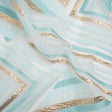 Metallic Gold, Aqua and Teal Chevrons and Arrows Luxury Burnout Brocade