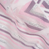 Metallic Silver, Pink and Mauve Chevrons and Arrows Luxury Burnout Brocade