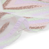 Metallic Rose Gold, Lavender and Mint Chevrons and Arrows Luxury Burnout Brocade