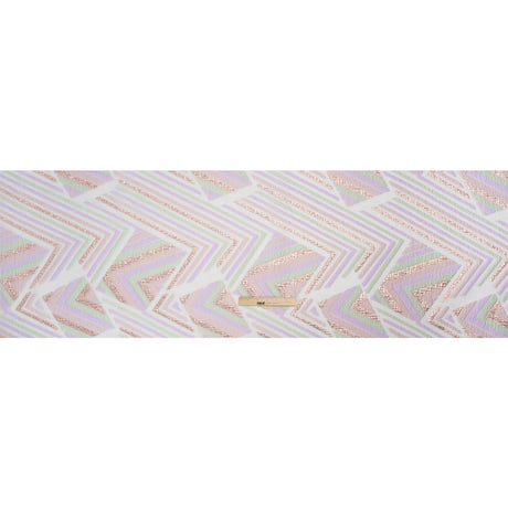 Metallic Rose Gold, Lavender and Mint Chevrons and Arrows Luxury Burnout Brocade