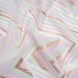 Metallic Rose Gold, Lavender and Mint Chevrons and Arrows Luxury Burnout Brocade
