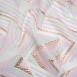 Metallic Rose Gold, Lavender and Mint Chevrons and Arrows Luxury Burnout Brocade