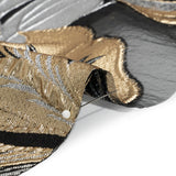Metallic Gold, Silver and Black Fantastic Flowers Luxury Burnout Brocade