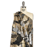 Metallic Gold, Silver and Black Fantastic Flowers Luxury Burnout Brocade
