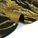 Metallic Forest, Gold and Black Fantastic Flowers Luxury Burnout Brocade