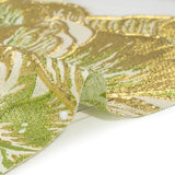 Metallic Lime, Gold and White Fantastic Flowers Luxury Burnout Brocade