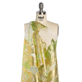 Metallic Lime, Gold and White Fantastic Flowers Luxury Burnout Brocade