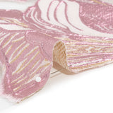 Metallic Pink, Gold and White Fantastic Flowers Luxury Burnout Brocade