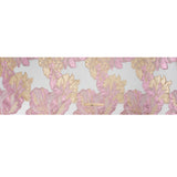 Metallic Pink, Gold and White Fantastic Flowers Luxury Burnout Brocade