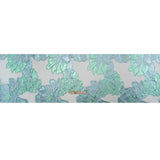 Metallic Aqua, Sky Blue and Off White Fantastic Flowers Luxury Burnout Brocade