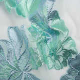 Metallic Aqua, Sky Blue and Off White Fantastic Flowers Luxury Burnout Brocade