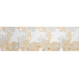Metallic Gold, Silver and White Fantastic Flowers Luxury Burnout Brocade