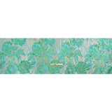 Metallic Green, Blue and Pale Gold Radiant Roses Luxury Brocade