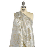 Metallic Gold and Silver Radiant Roses Luxury Brocade