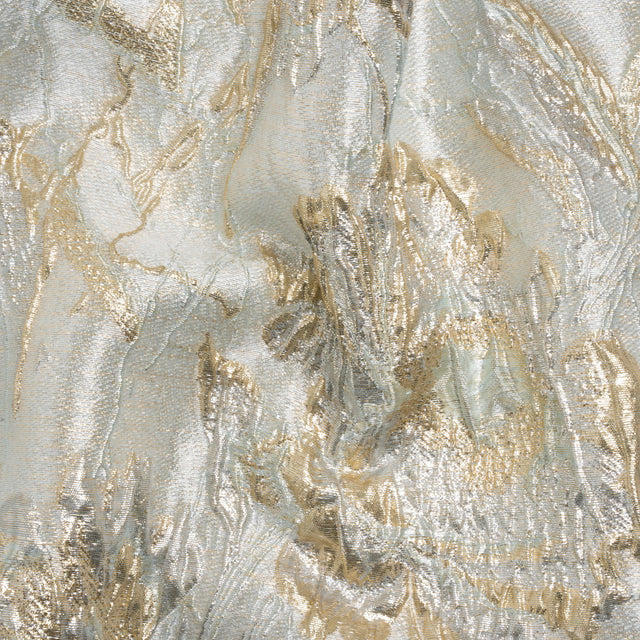 Metallic Gold and Silver Radiant Roses Luxury Brocade
