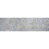 Metallic Gold, Blue and Gray Radiant Roses Luxury Brocade