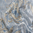 Metallic Gold, Blue and Gray Radiant Roses Luxury Brocade