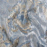 Metallic Gold, Blue and Gray Radiant Roses Luxury Brocade